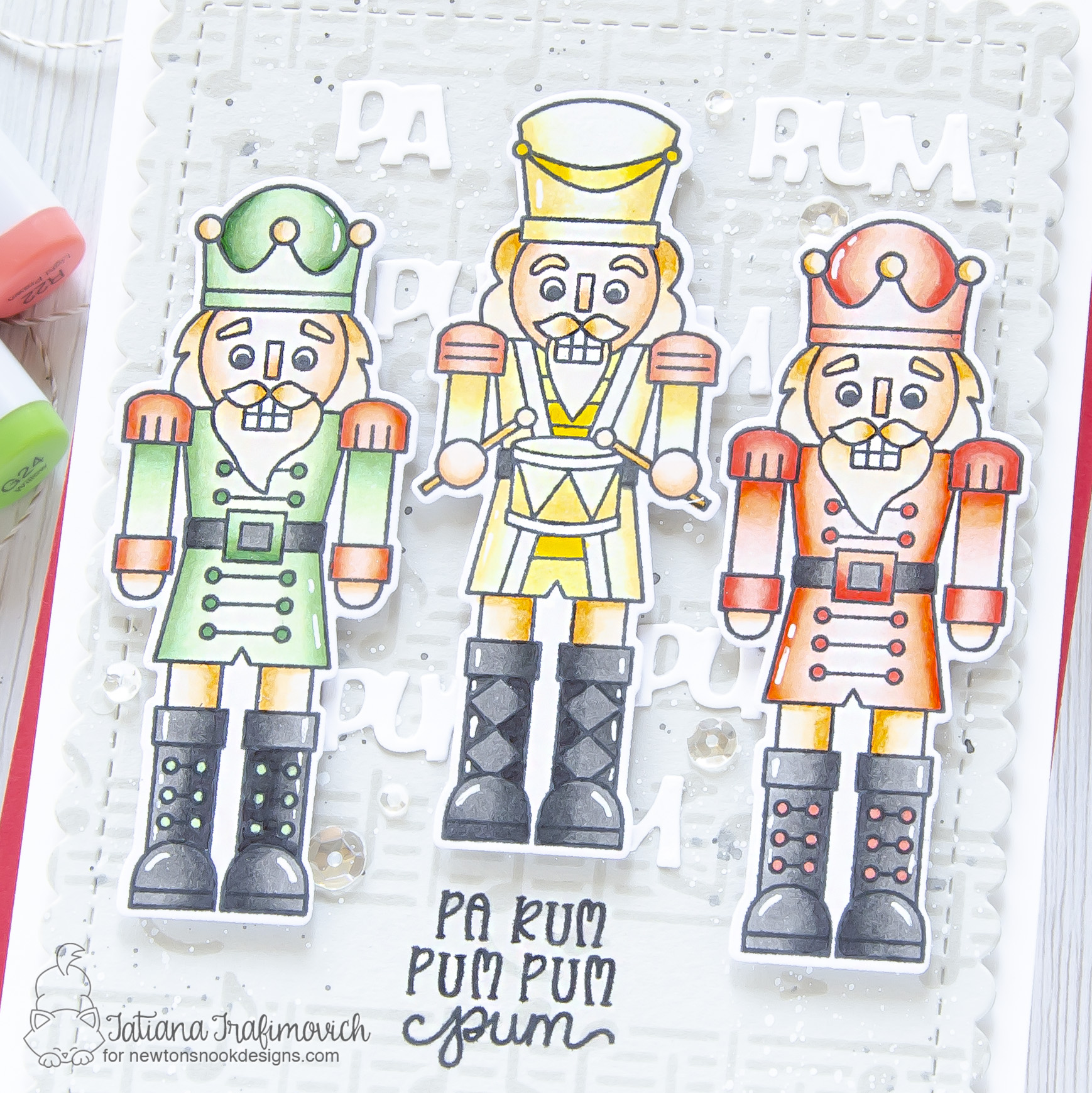 Pa Rum Pum Pum Pum #handmade card by Tatiana Trafimovich #tatianacraftandart - Nutcrackers stamp set by Newton's Nook Designs #newtonsnook