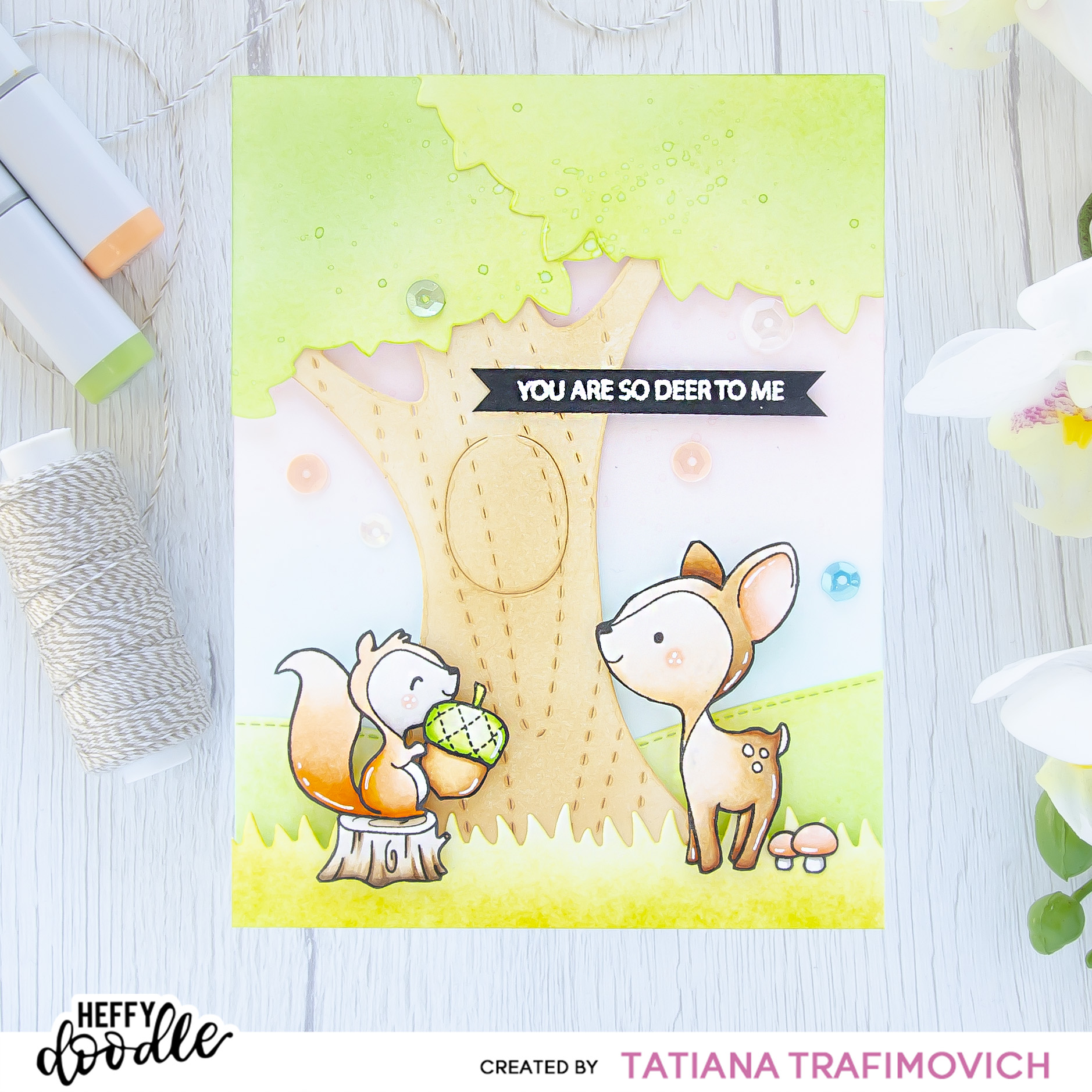 You Are So Deer To Me #handmade card by Tatiana Trafimovich #tatianacraftandart - stamp and dies by Heffy Doodle #heffydoodle anf The Greeting Farm #thegreetingfarm