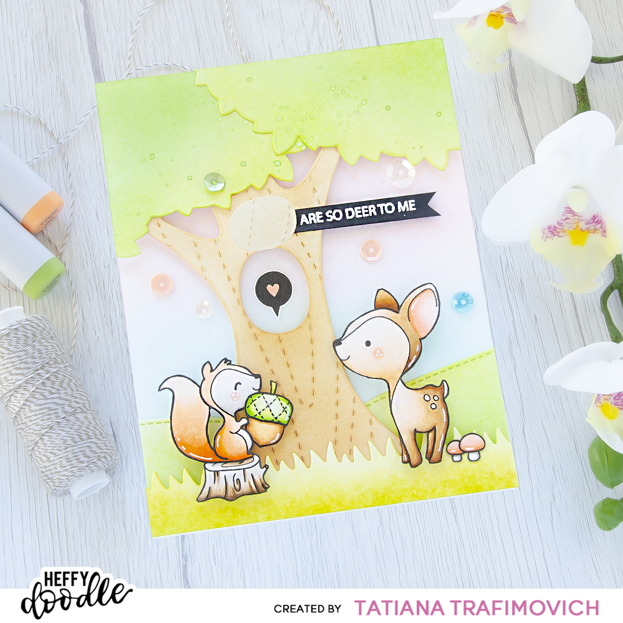 You Are So Deer To Me #handmade card by Tatiana Trafimovich #tatianacraftandart - stamp and dies by Heffy Doodle #heffydoodle anf The Greeting Farm #thegreetingfarm