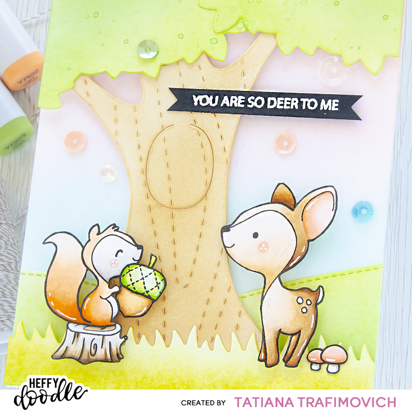 You Are So Deer To Me #handmade card by Tatiana Trafimovich #tatianacraftandart - stamp and dies by Heffy Doodle #heffydoodle anf The Greeting Farm #thegreetingfarm