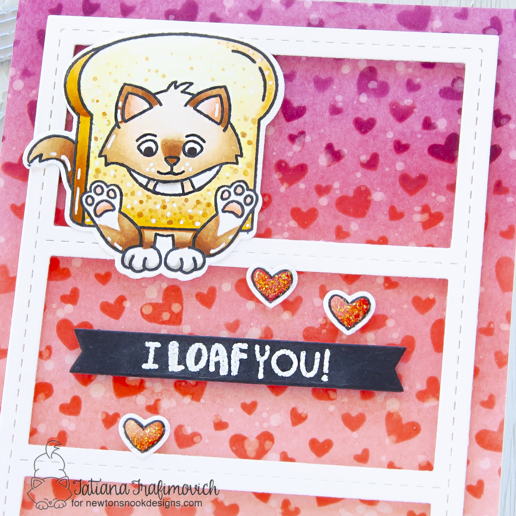 I Loaf You #handmade card by Tatiana Trafimovich #tatianacraftandart - Knead Kittens stamp set by Newton's Nook Designs #newtonsnook