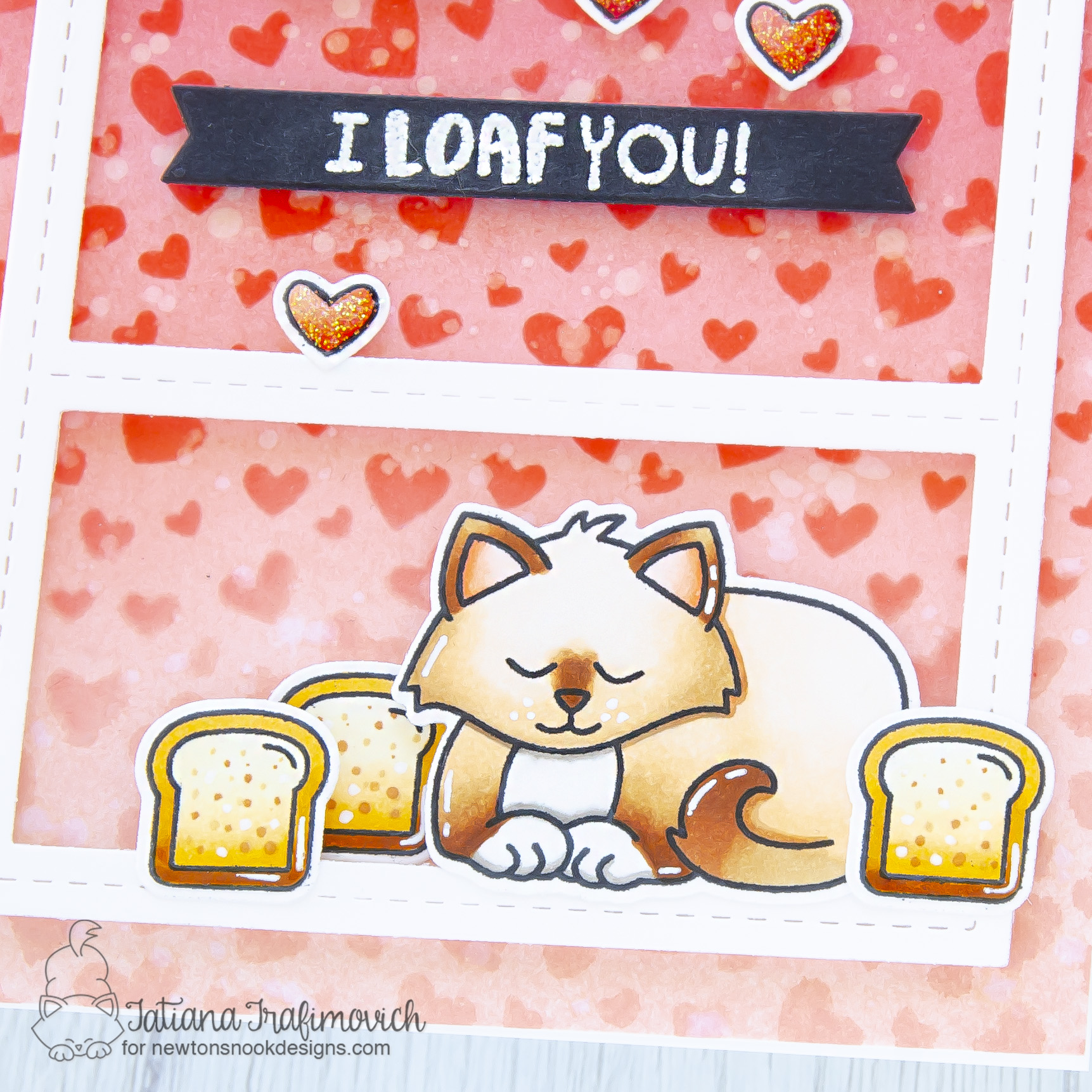 I Loaf You #handmade card by Tatiana Trafimovich #tatianacraftandart - Knead Kittens stamp set by Newton's Nook Designs #newtonsnook