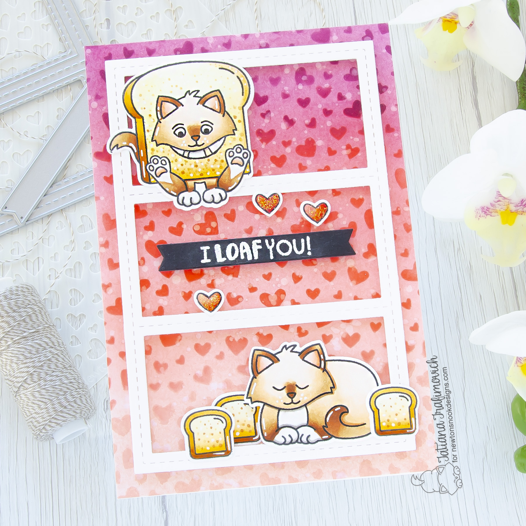 I Loaf You #handmade card by Tatiana Trafimovich #tatianacraftandart - Knead Kittens stamp set by Newton's Nook Designs #newtonsnook