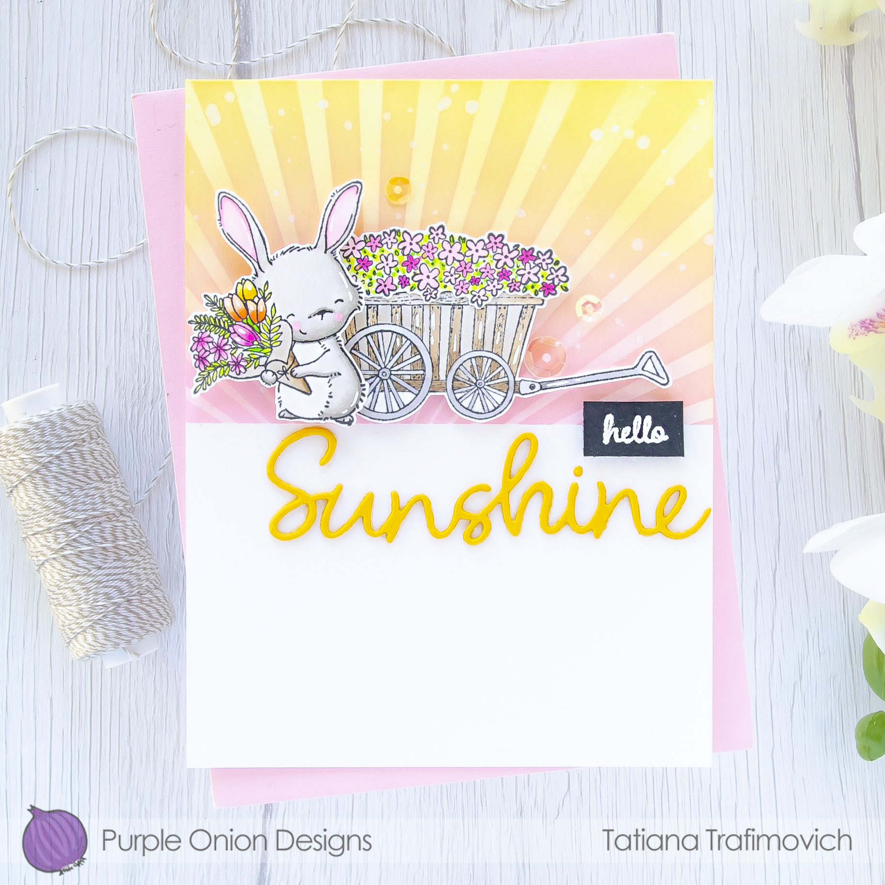 Hello Sunshine #handmade card by Tatiana Trafimovich #tatianacraftandart - stamps by Purple Onion Designs