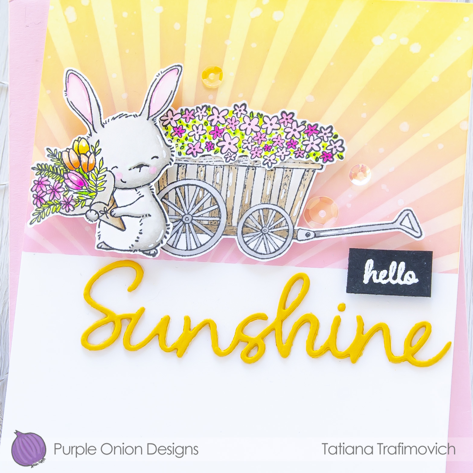 Hello Sunshine #handmade card by Tatiana Trafimovich #tatianacraftandart - stamps by Purple Onion Designs