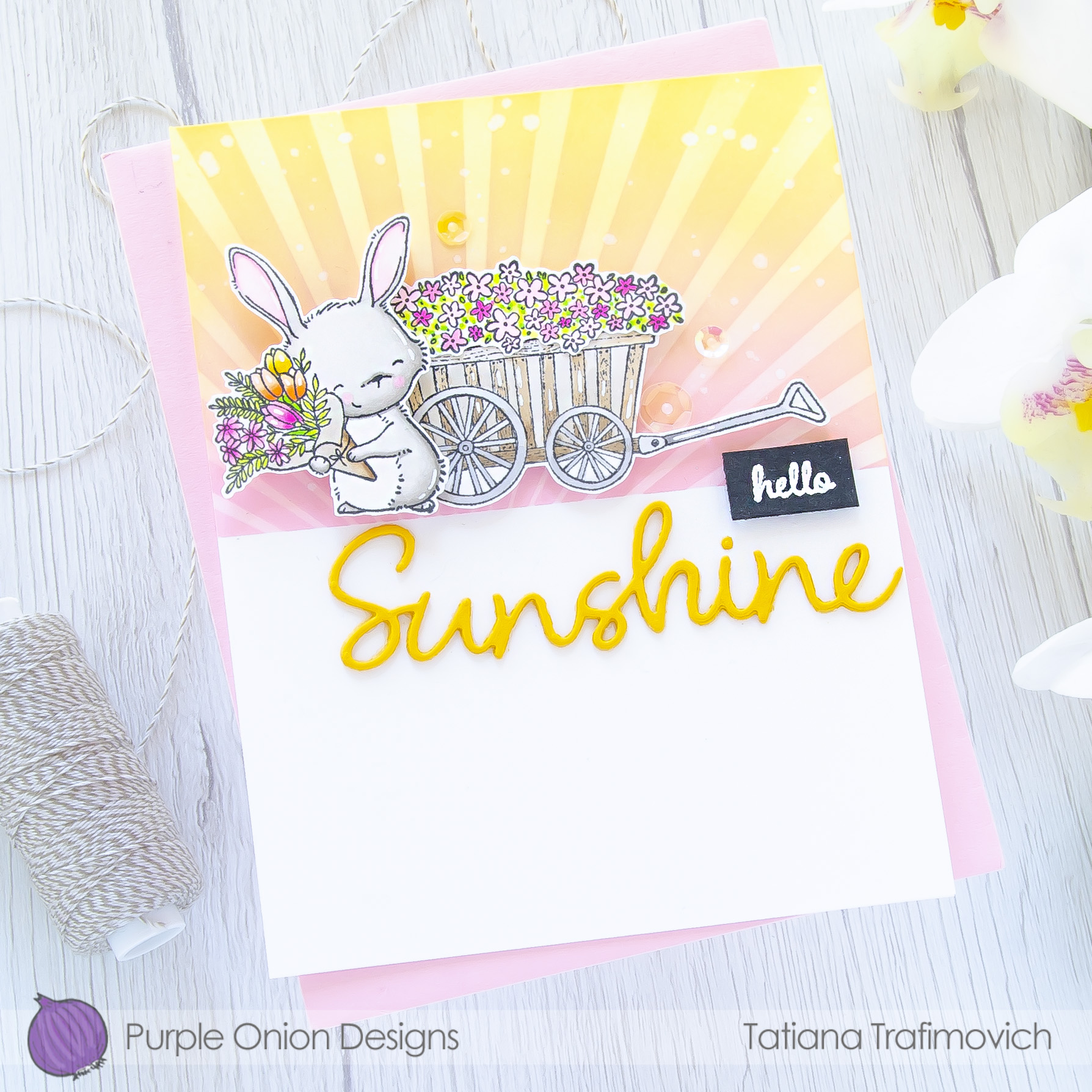 Hello Sunshine #handmade card by Tatiana Trafimovich #tatianacraftandart - stamps by Purple Onion Designs