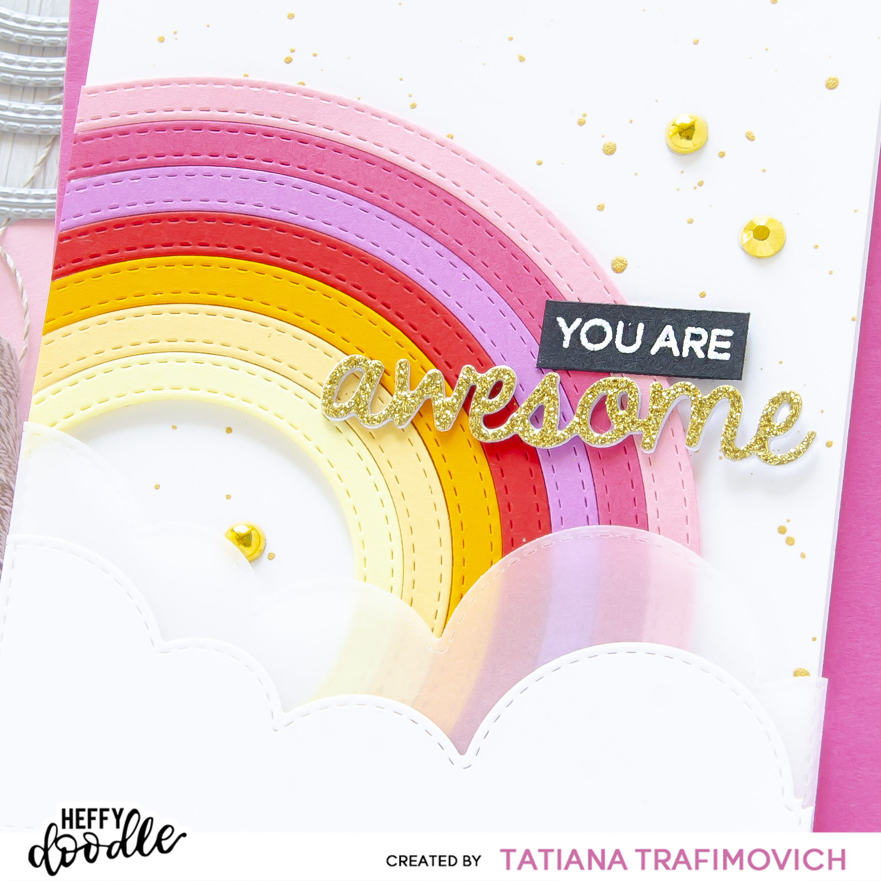 You Are AWESOME #handmade card by Tatiana Trafimovich #tatianacraftandart - Stitched Circles Dies by Heffy Doodle #heffydoodle