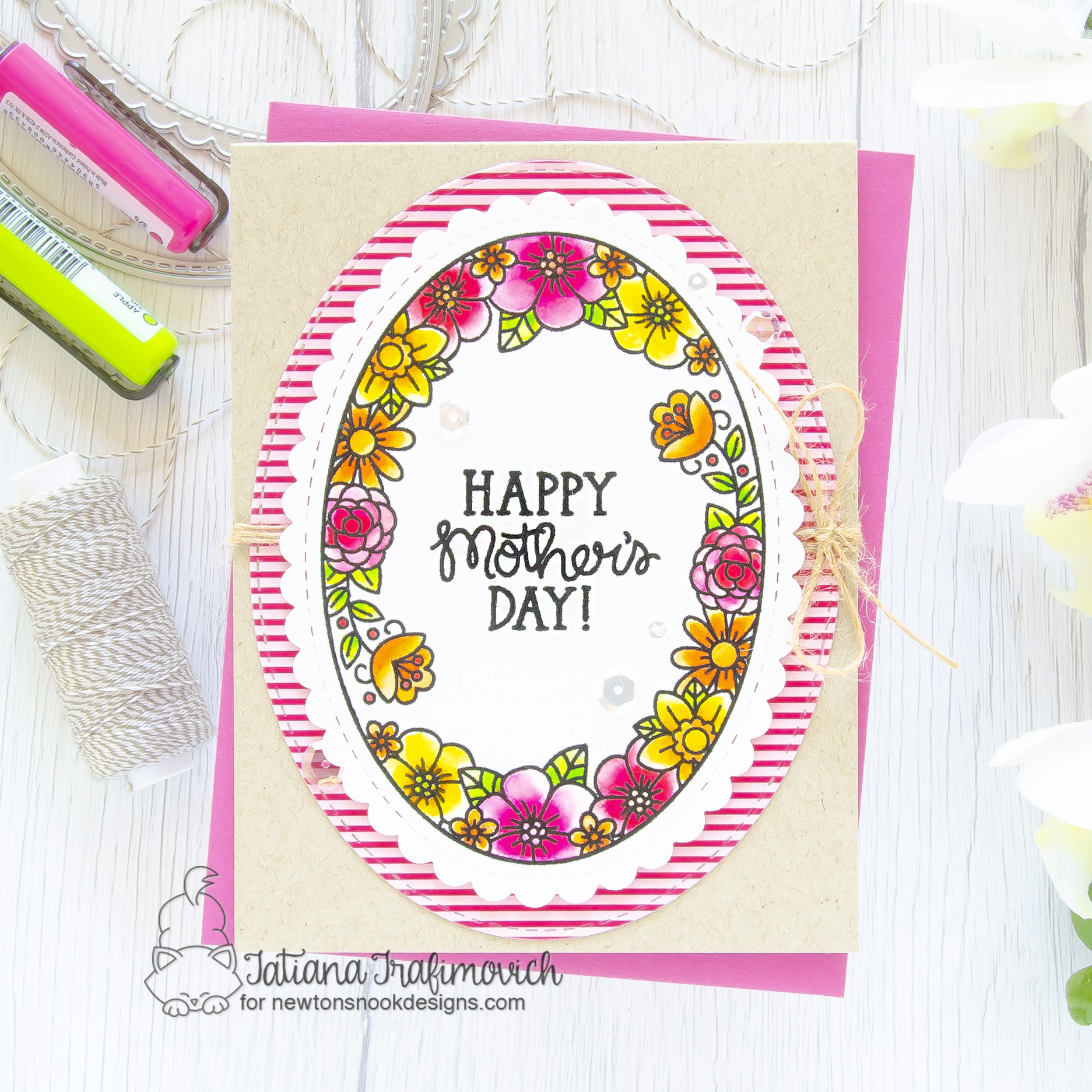 Happy Mother's Day #handmade card by Tatiana Trafimovich #tatianacraftandart - Best Mom stamp set by Newton's Nook Designs #newtonsnook