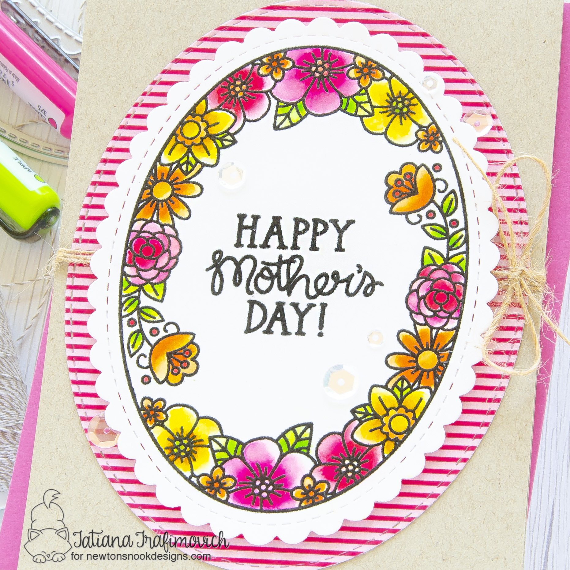 Happy Mother's Day #handmade card by Tatiana Trafimovich #tatianacraftandart - Best Mom stamp set by Newton's Nook Designs #newtonsnook