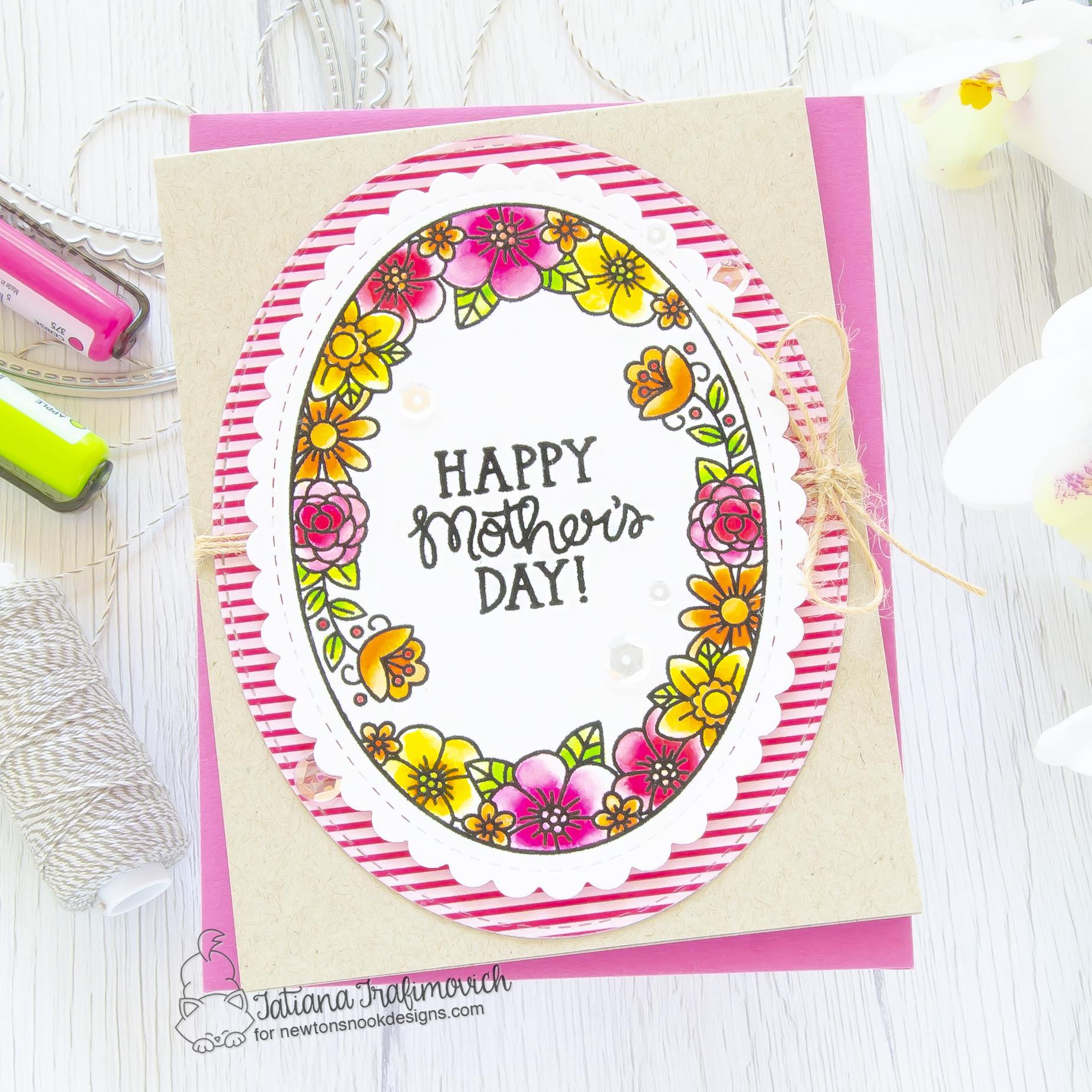 Happy Mother's Day #handmade card by Tatiana Trafimovich #tatianacraftandart - Best Mom stamp set by Newton's Nook Designs #newtonsnook