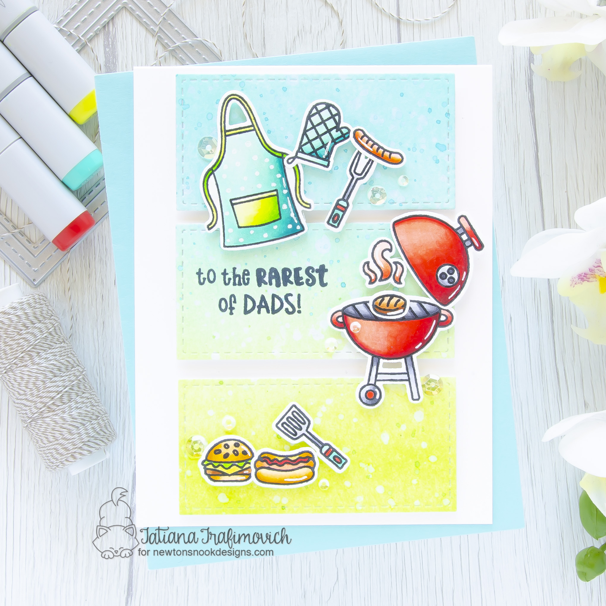 To The Rarest Dad #handmade card by Tatiana Trafimovich #tatianacraftandart - Dad's BBQ stamp set by Newton's Nook Designs #newtonsnook