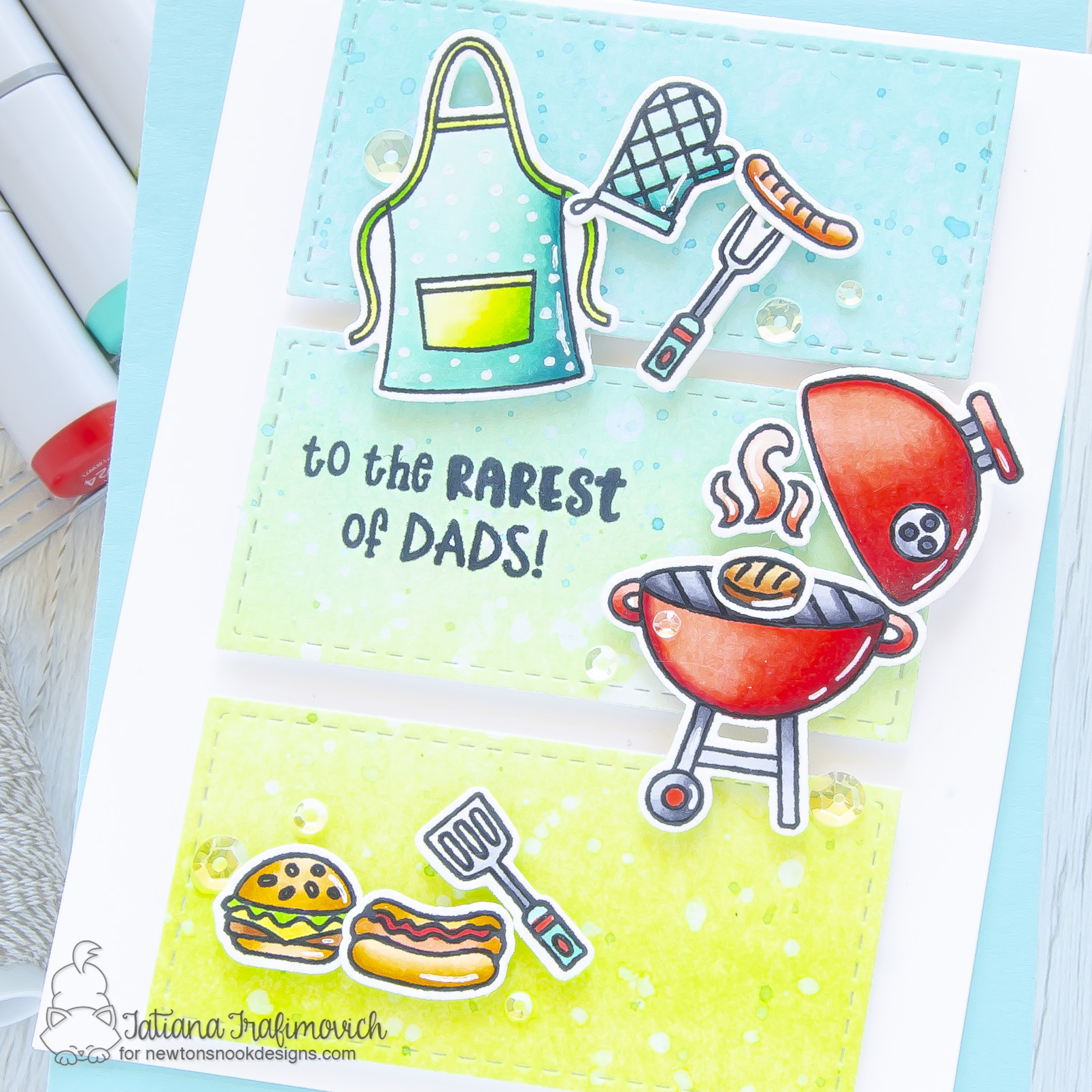 To The Rarest Dad #handmade card by Tatiana Trafimovich #tatianacraftandart - Dad's BBQ stamp set by Newton's Nook Designs #newtonsnook