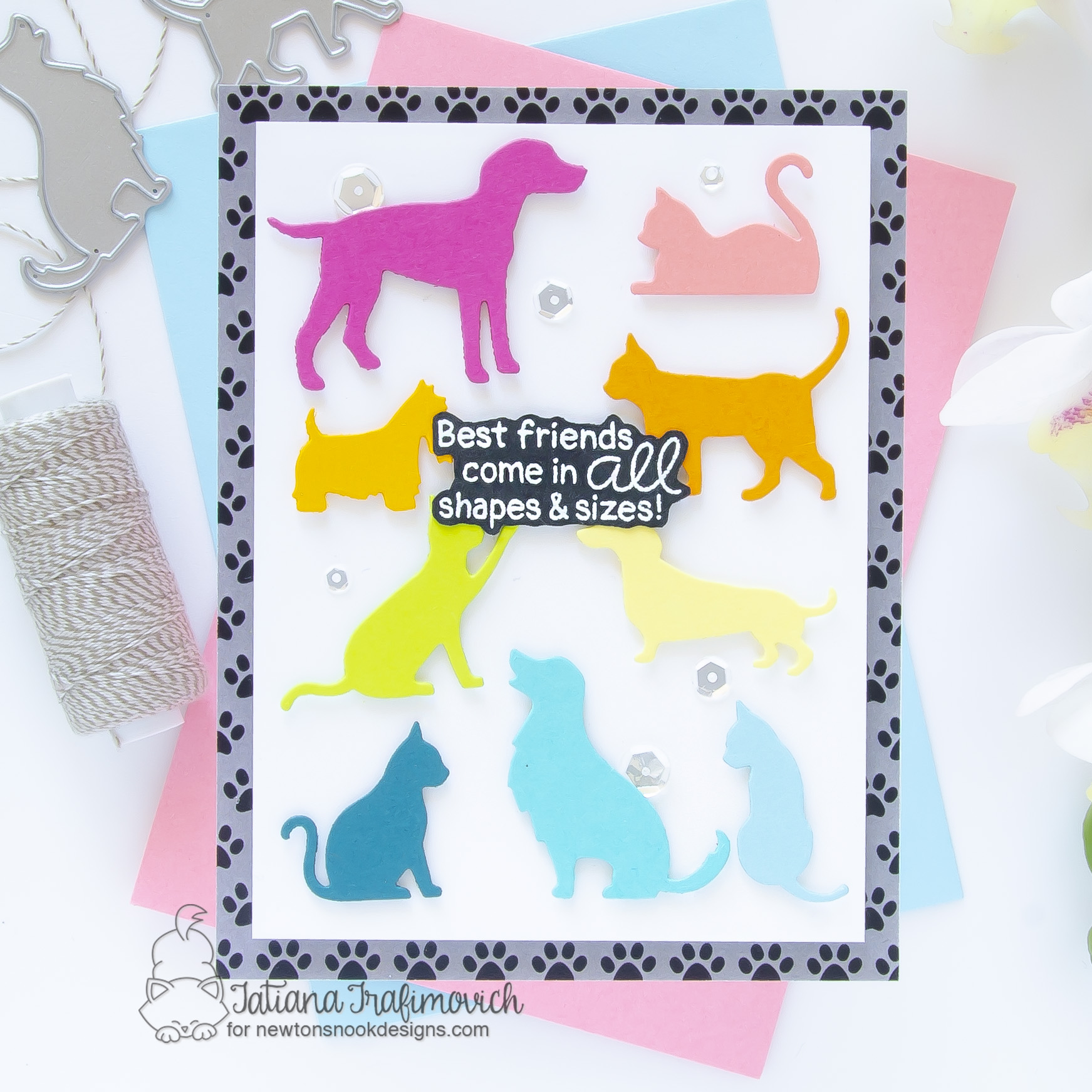 Best Friends #handmade card by Tatiana Trafimovich #tatianacraftandart - dies and patterned paper by Newton's Nook Designs #newtonsnook