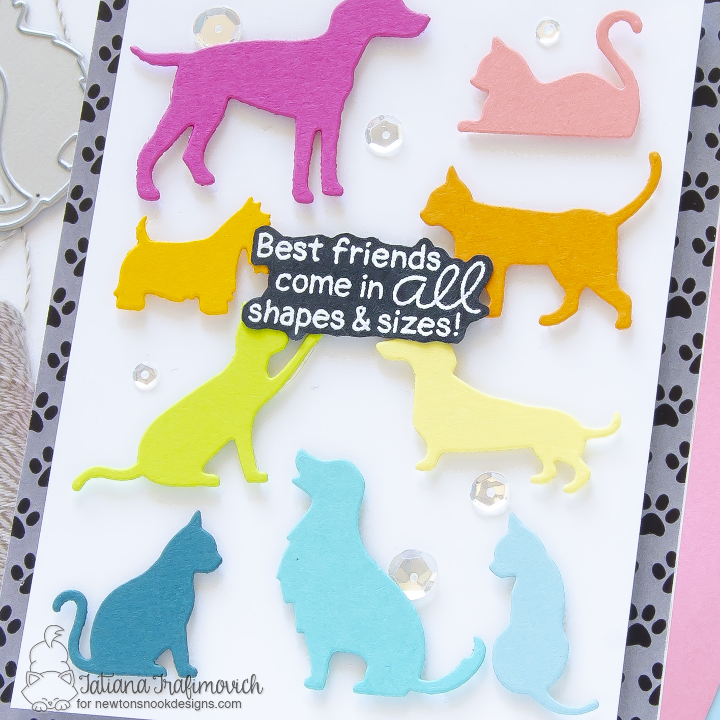 Best Friends #handmade card by Tatiana Trafimovich #tatianacraftandart - dies and patterned paper by Newton's Nook Designs #newtonsnook