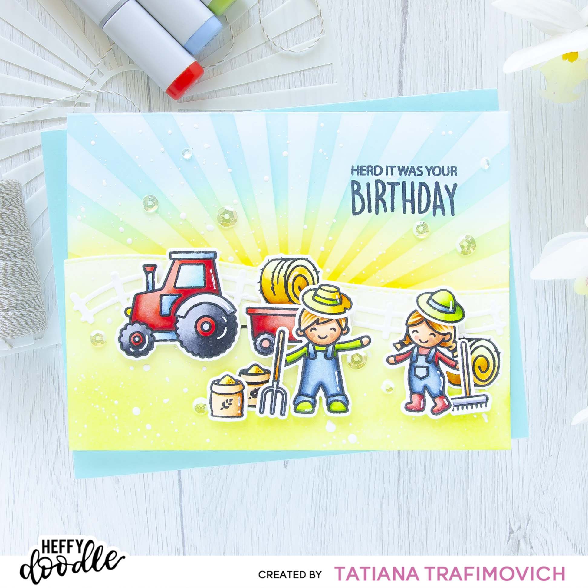 Herd It Was Your Birthday #handmade card by Tatiana Trafimovich #tatianacraftandart - stamps and dies by Heffy Doodle #heffydoodle