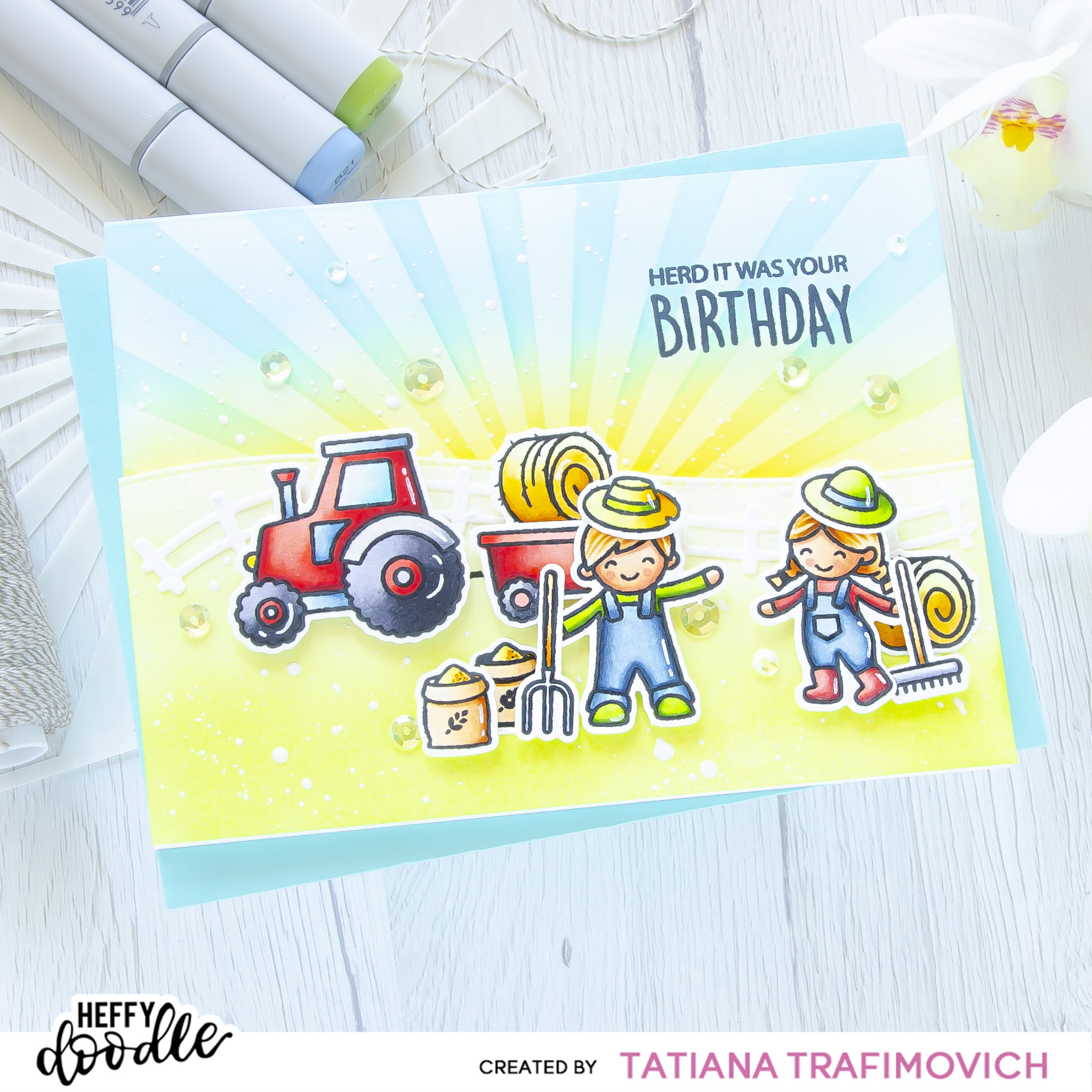 Herd It Was Your Birthday #handmade card by Tatiana Trafimovich #tatianacraftandart - stamps and dies by Heffy Doodle #heffydoodle