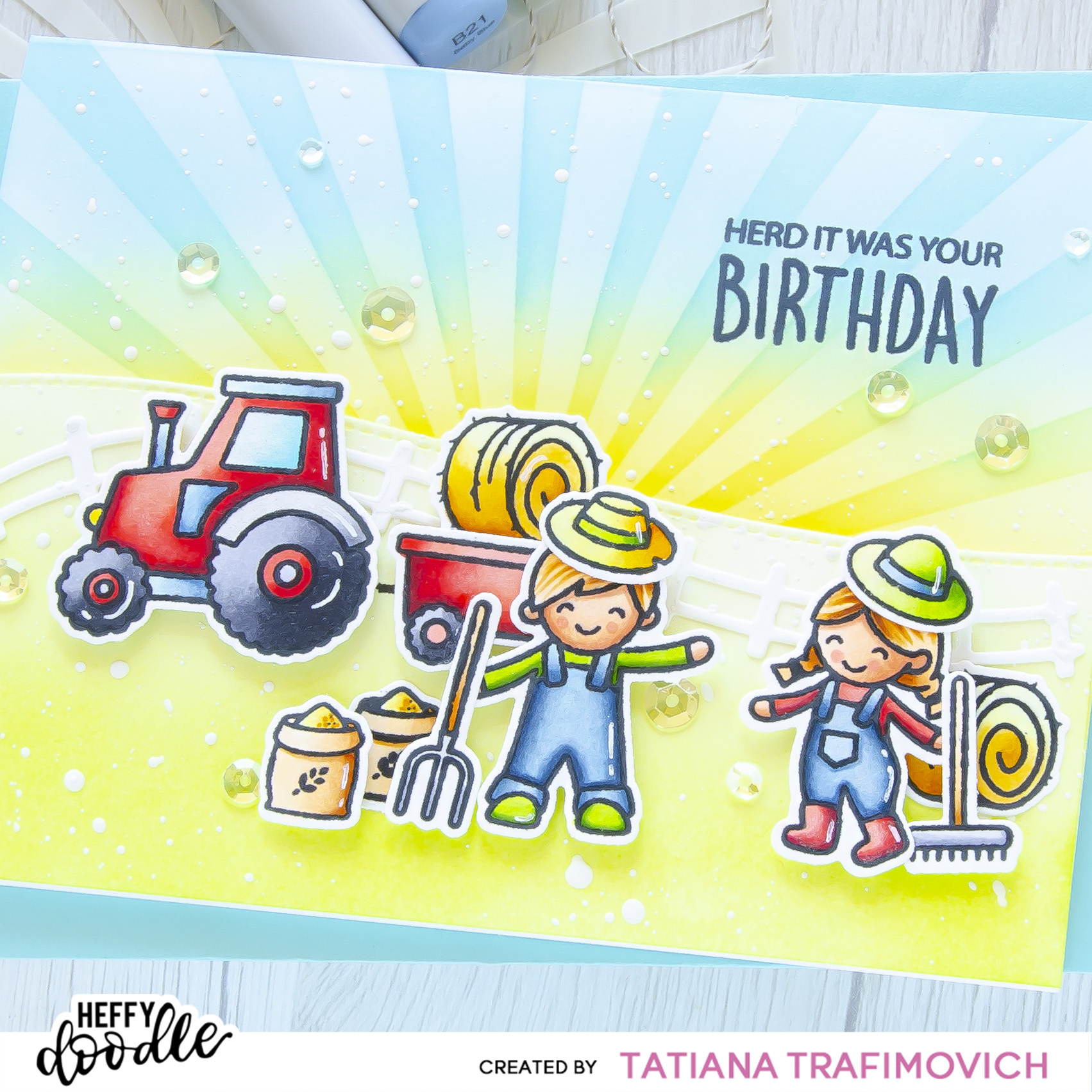 Herd It Was Your Birthday #handmade card by Tatiana Trafimovich #tatianacraftandart - stamps and dies by Heffy Doodle #heffydoodle