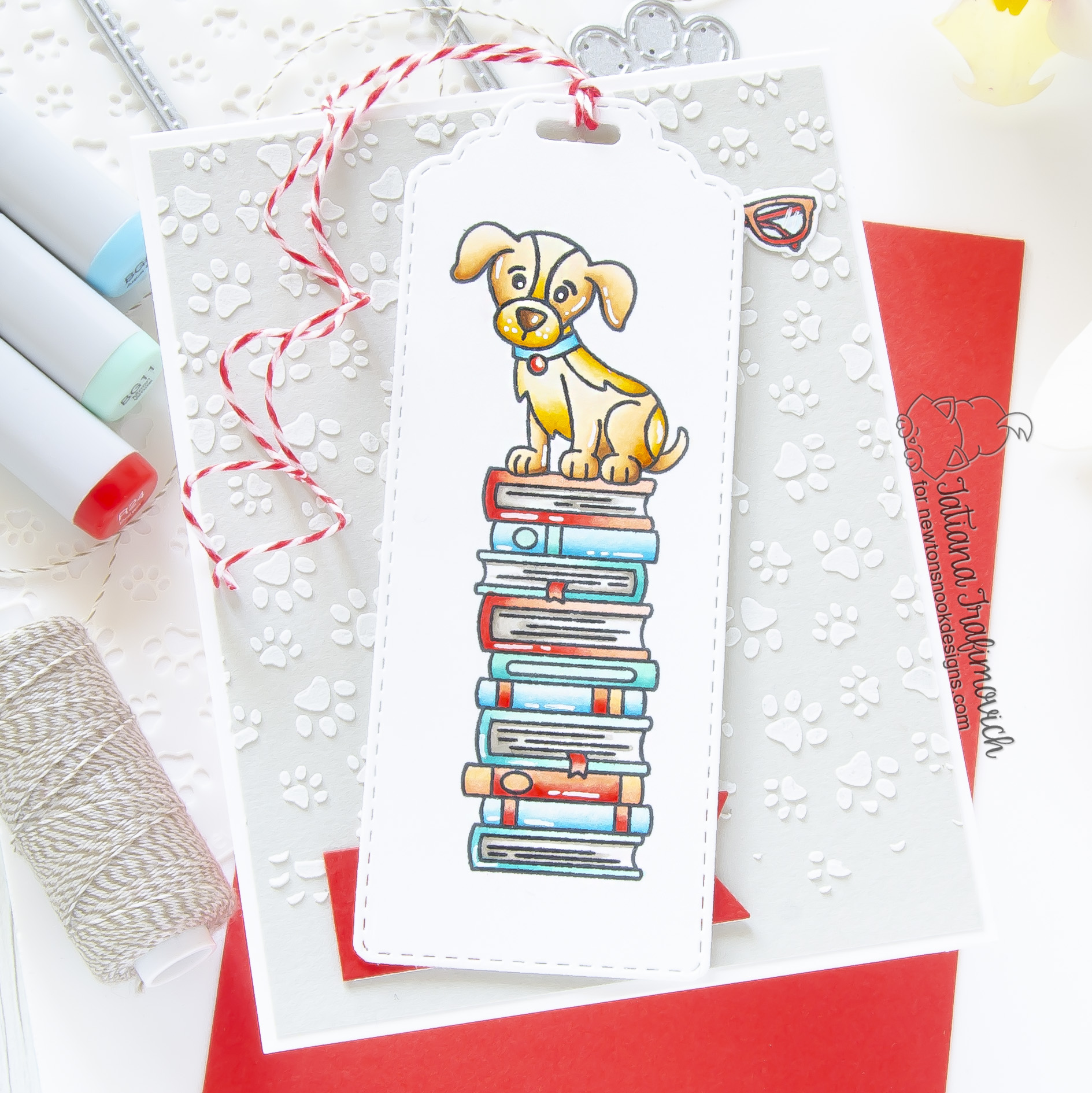 Reading Makes Ruff Days Better #handmade card by Tatiana Trafimovich #tatianacraftandart - stamps, dies and stencil by Newton's Nook Designs #newtonsnook