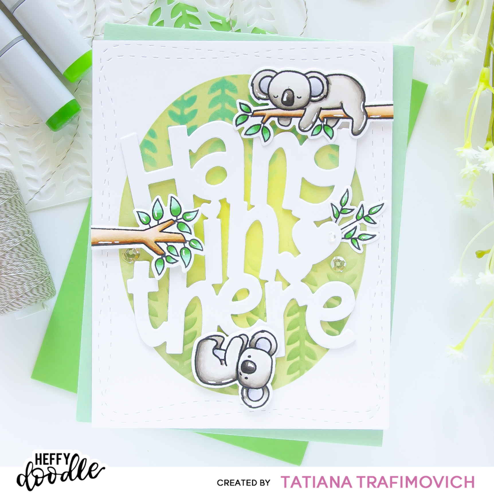 Hang In There #handmade card by Tatiana Trafimovich #tatianacraftandart - stamps and dies by Heffy Doodle #heffydoodle