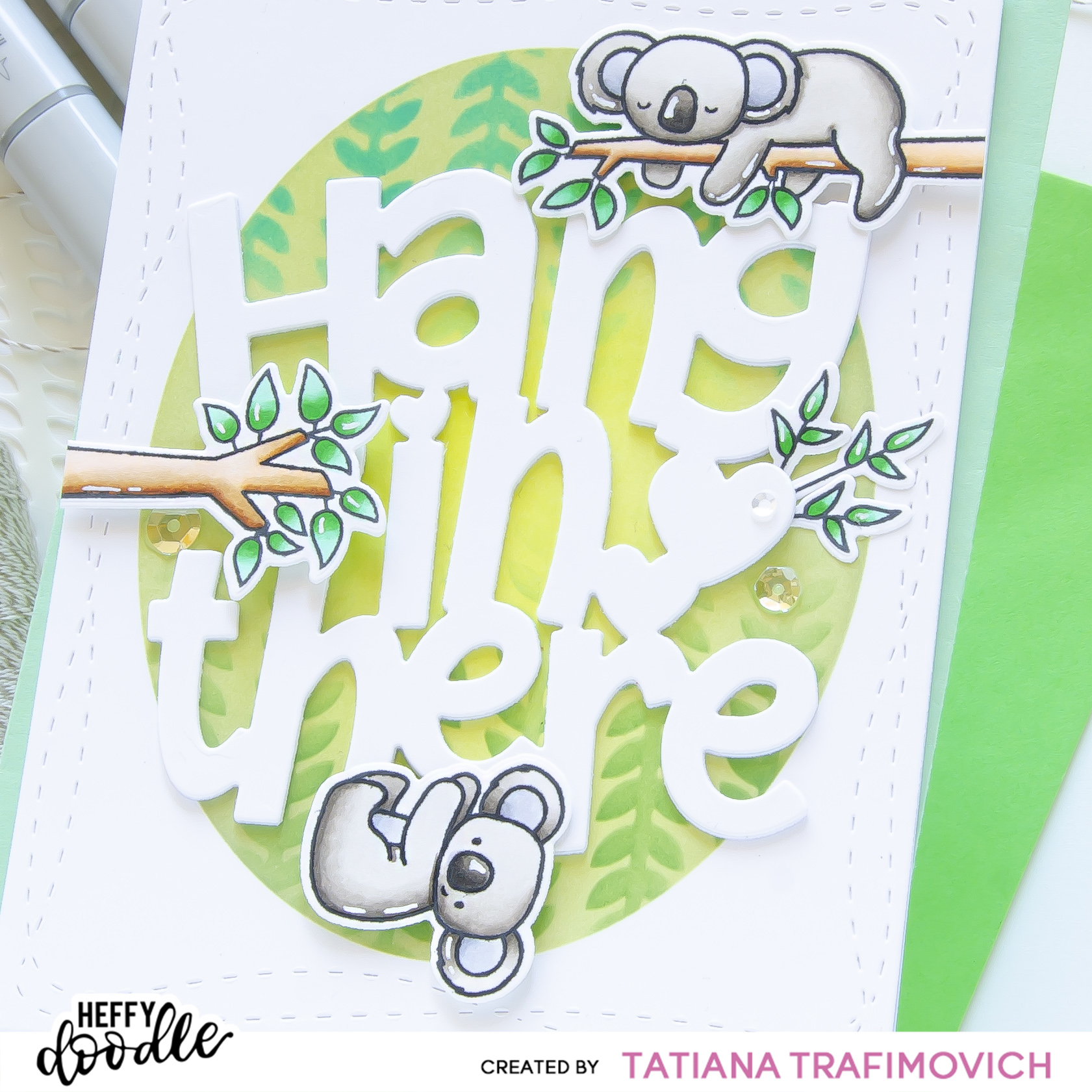 Hang In There #handmade card by Tatiana Trafimovich #tatianacraftandart - stamps and dies by Heffy Doodle #heffydoodle