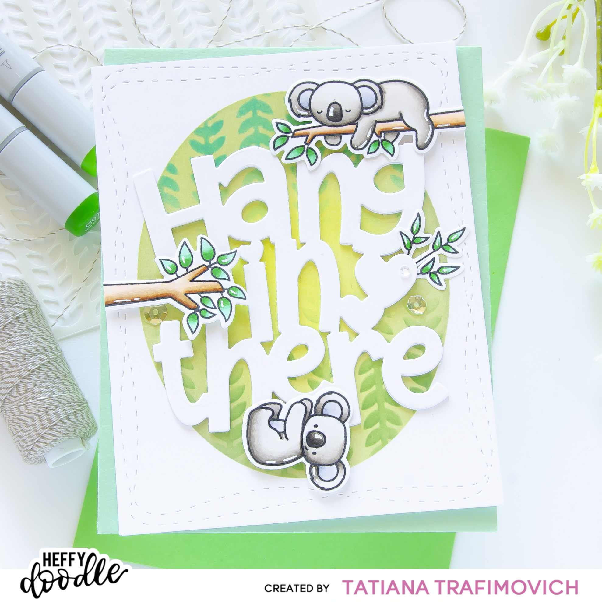 Hang In There #handmade card by Tatiana Trafimovich #tatianacraftandart - stamps and dies by Heffy Doodle #heffydoodle