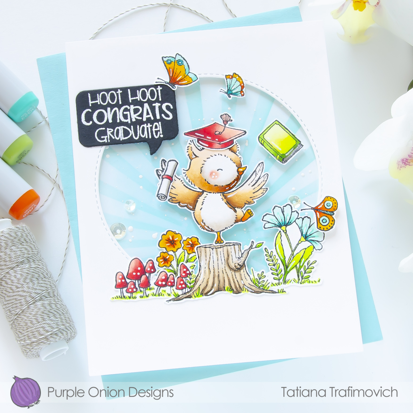 Congrats Graduate! #handmade card by Tatiana Trafimovich #tatianacraftandart - stamps by Purple Onion Designs