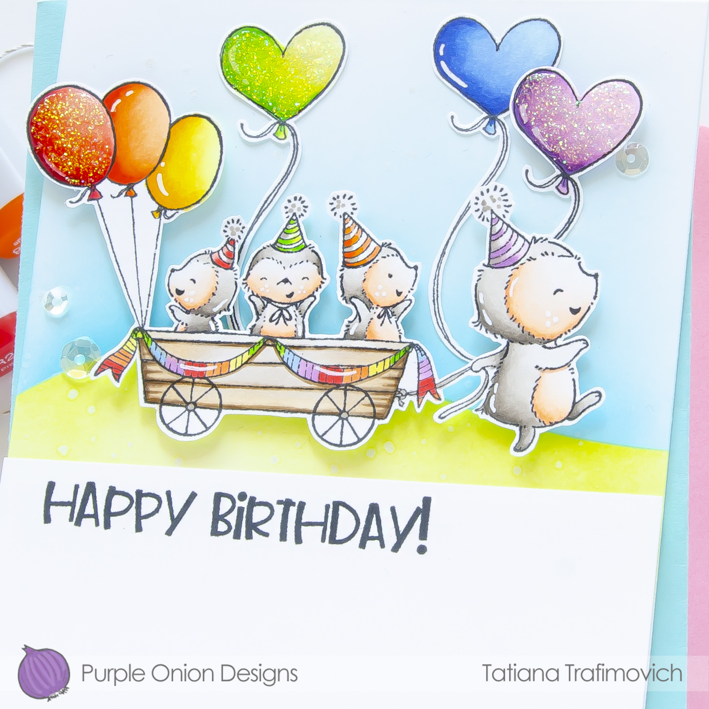 Happy Birthday #handmade card by Tatiana Trafimovich #tatianacraftandart - stamps by Purple Onion Designs