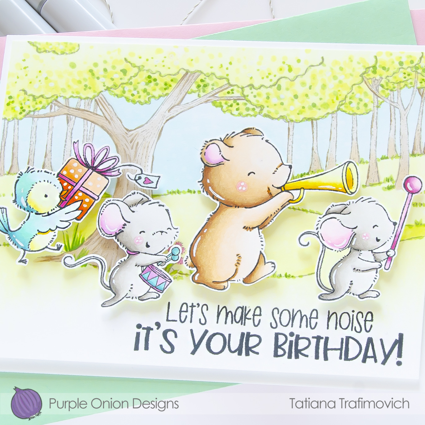 It's Your Birthday #handmade card by Tatiana Trafimovich #tatianacraftandart - stamps by Purple Onion Designs