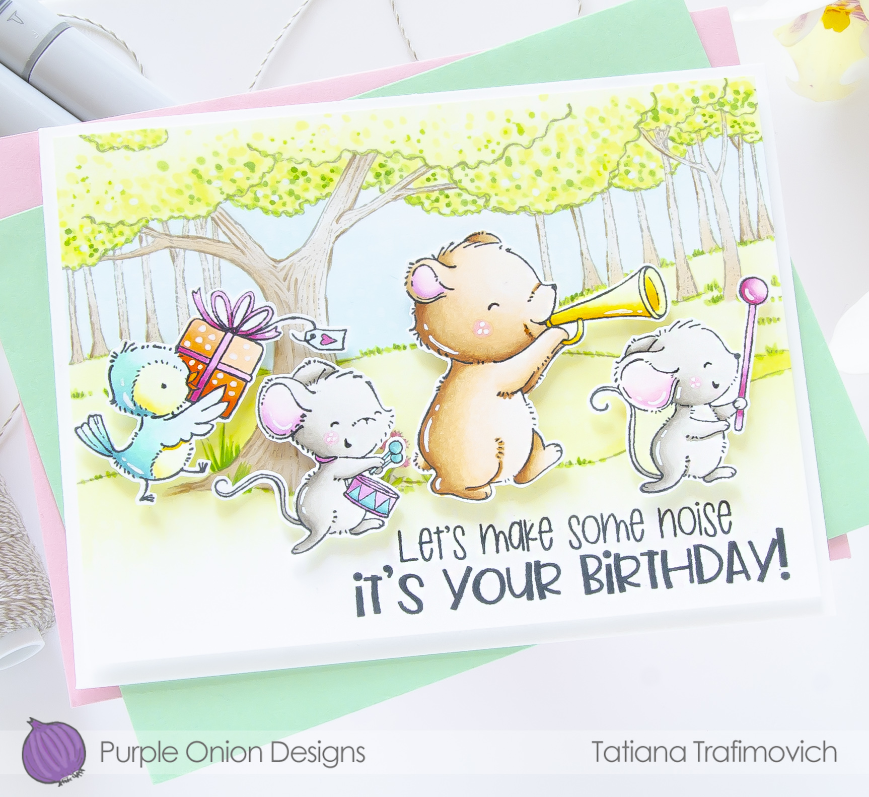 It's Your Birthday #handmade card by Tatiana Trafimovich #tatianacraftandart - stamps by Purple Onion Designs