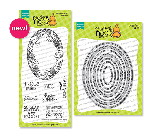 Newton's Nook Designs Flamingo Oval Stamp Set