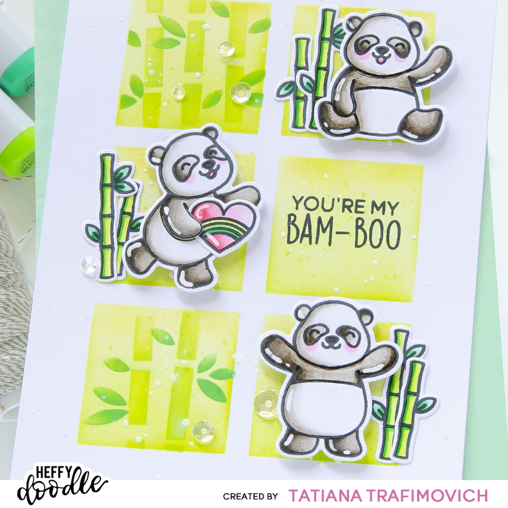 You're My BAM-BOO #handmade card by Tatiana Trafimovich #tatianacraftandart - stamps and dies by Heffy Doodle #heffydoodle