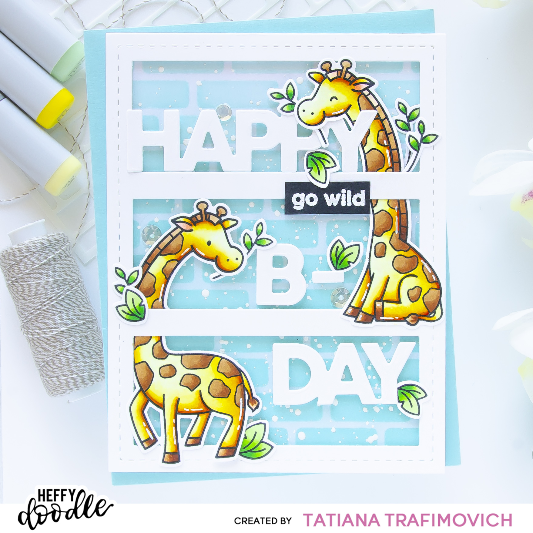 Happy Birthday #handmade card by Tatiana Trafimovich #tatianacraftandart - stamps and dies by Heffy Doodle #heffydoodle