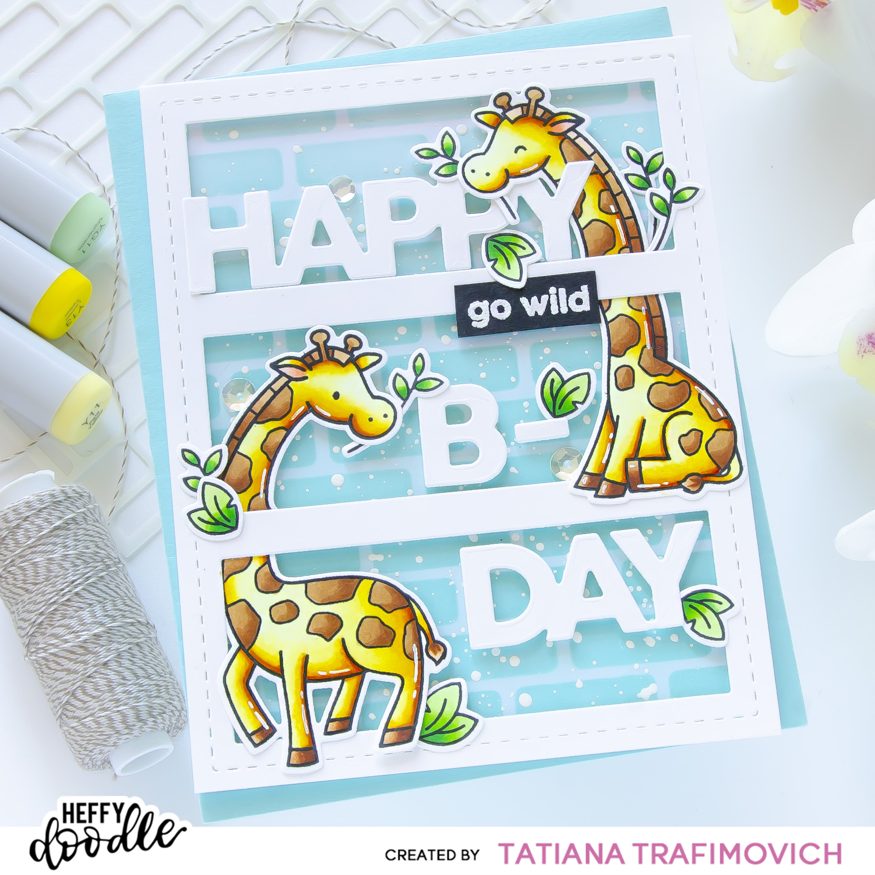 Happy Birthday #handmade card by Tatiana Trafimovich #tatianacraftandart - stamps and dies by Heffy Doodle #heffydoodle