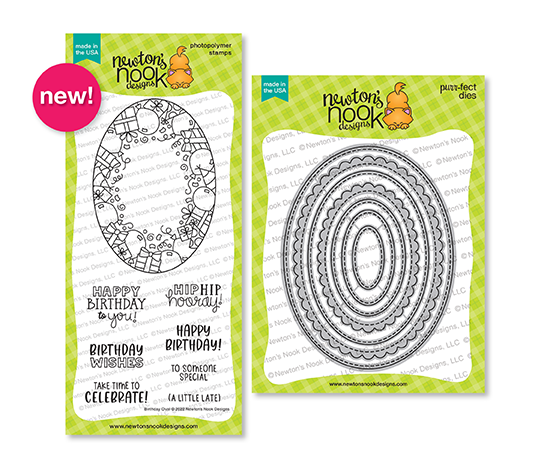 Newton's Nook Designs Birthday Oval Stamp Set