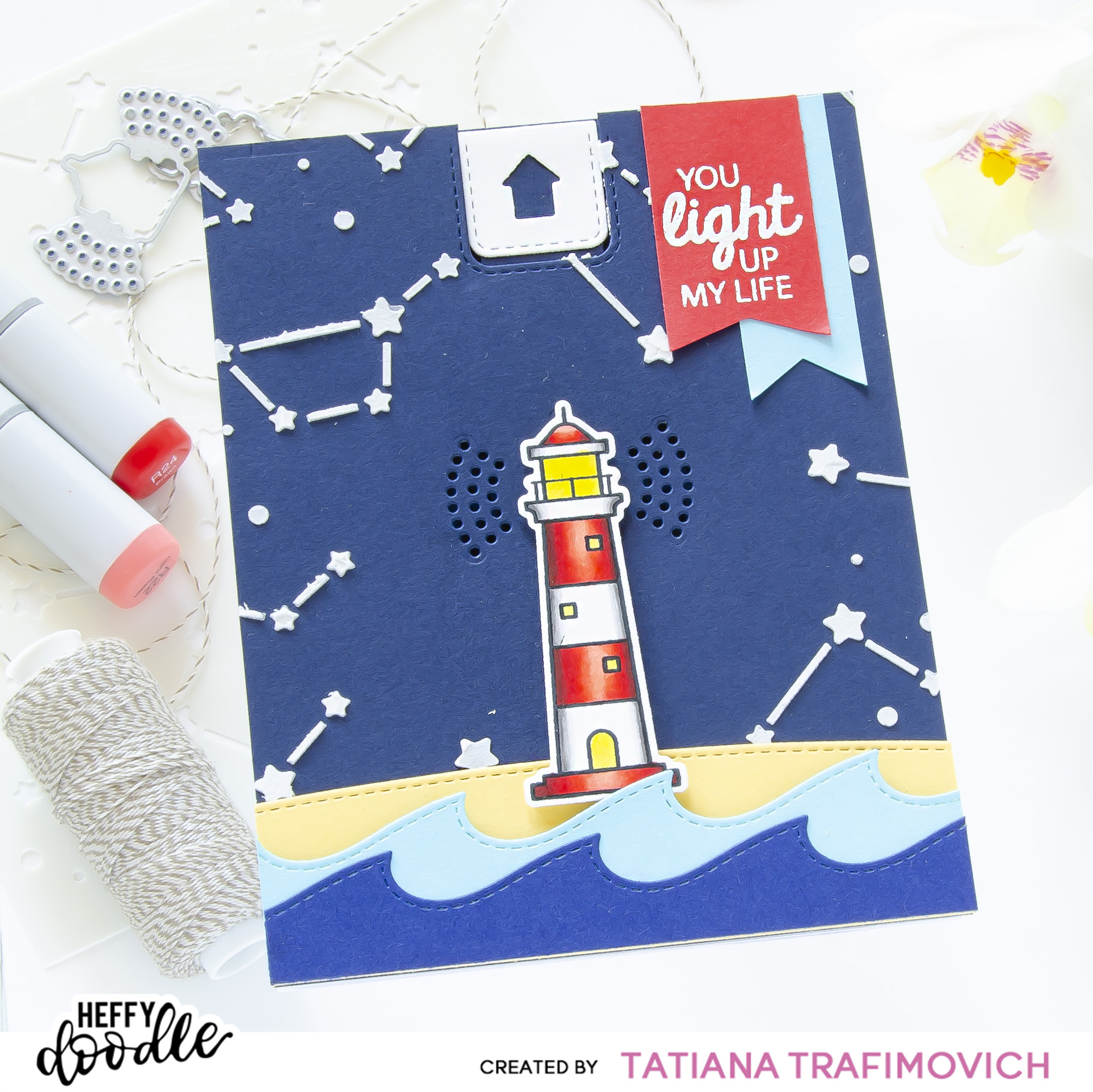 Interactive Light Up Card #handmade card by Tatiana Trafimovich #tatianacraftandart #tatianagraphicdesign - stamps and dies by Heffy Doodle #heffydoodle