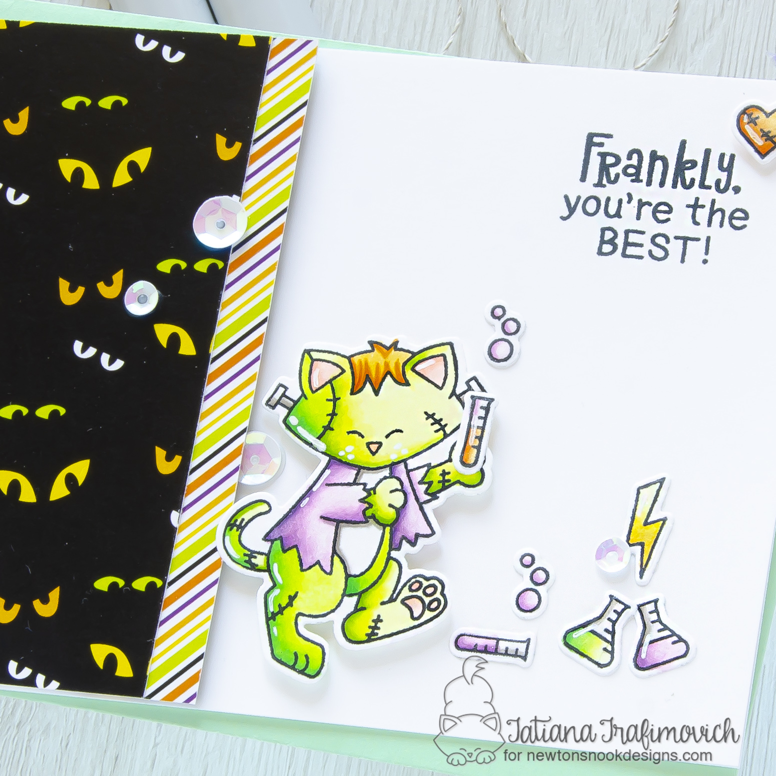 Frankly, You're The Best #handmade card by Tatiana Trafimovich #tatianacraftandart - Franken-Newton stamp set by Newton's Nook Designs #newtonsnook