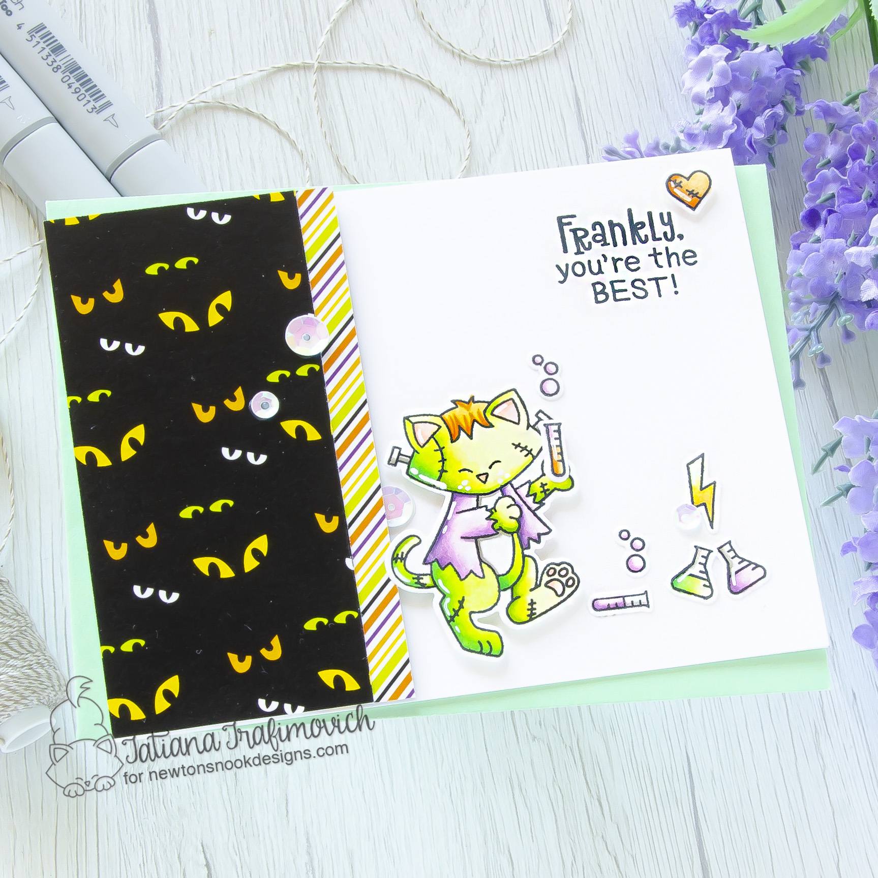 Frankly, You're The Best #handmade card by Tatiana Trafimovich #tatianacraftandart - Franken-Newton stamp set by Newton's Nook Designs #newtonsnook