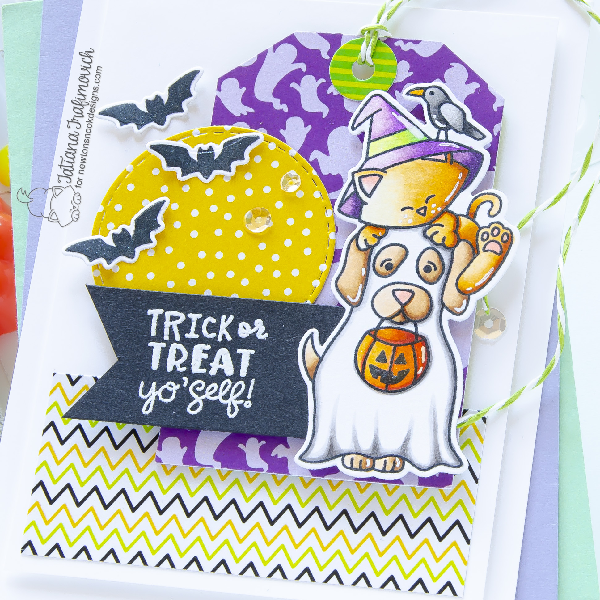 Trick or Treat Yo'self! #handmade card by Tatiana Trafimovich #tatianacraftandart - Halloween Pile stamp set by Newton's Nook Designs #newtonsnook