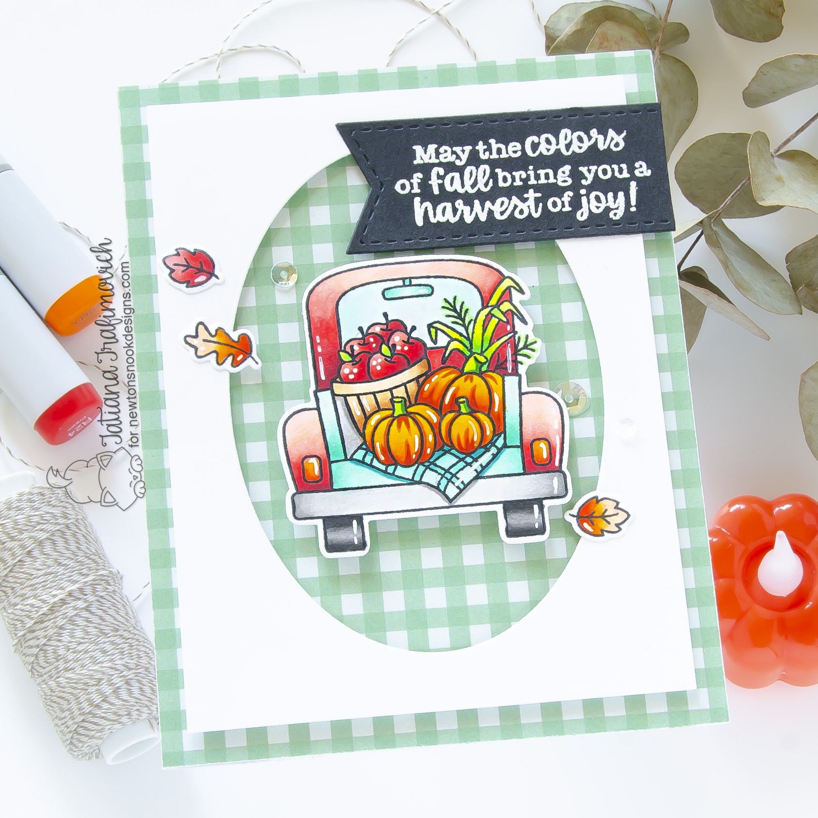 Autumn #handmade card by Tatiana Trafimovich #tatianacraftandart - Harvest Haul stamp set by Newton's Nook Designs #newtonsnook