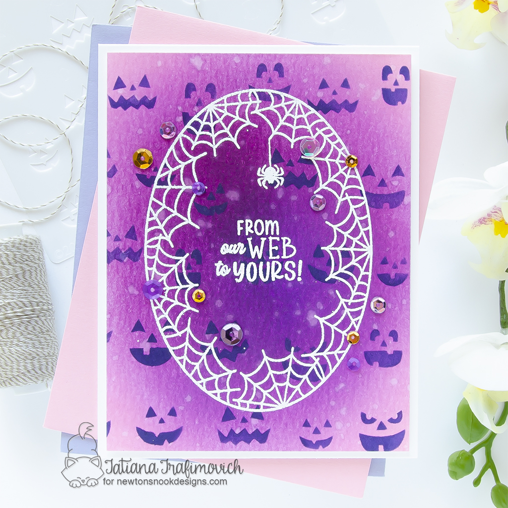 From Out Web To Yours #handmade card by Tatiana Trafimovich #tatianacraftandart - Spiderweb Oval stamp set by Newton's Nook Designs #newtonsnook