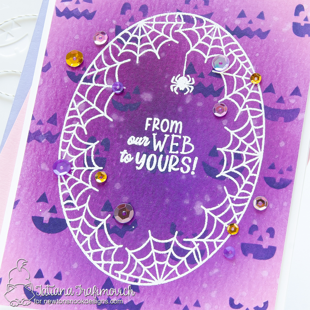From Out Web To Yours #handmade card by Tatiana Trafimovich #tatianacraftandart - Spiderweb Oval stamp set by Newton's Nook Designs #newtonsnook