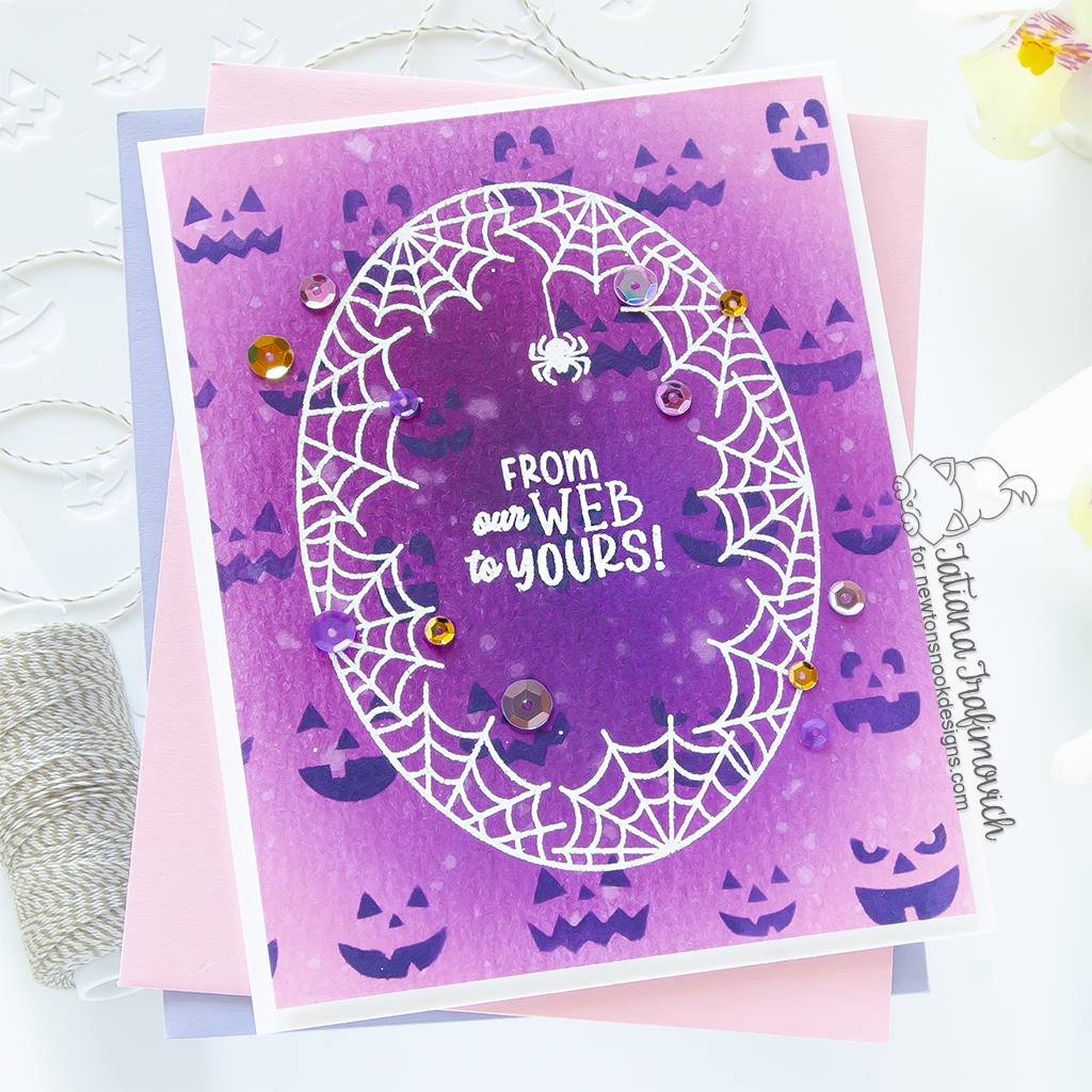 From Out Web To Yours #handmade card by Tatiana Trafimovich #tatianacraftandart - Spiderweb Oval stamp set by Newton's Nook Designs #newtonsnook