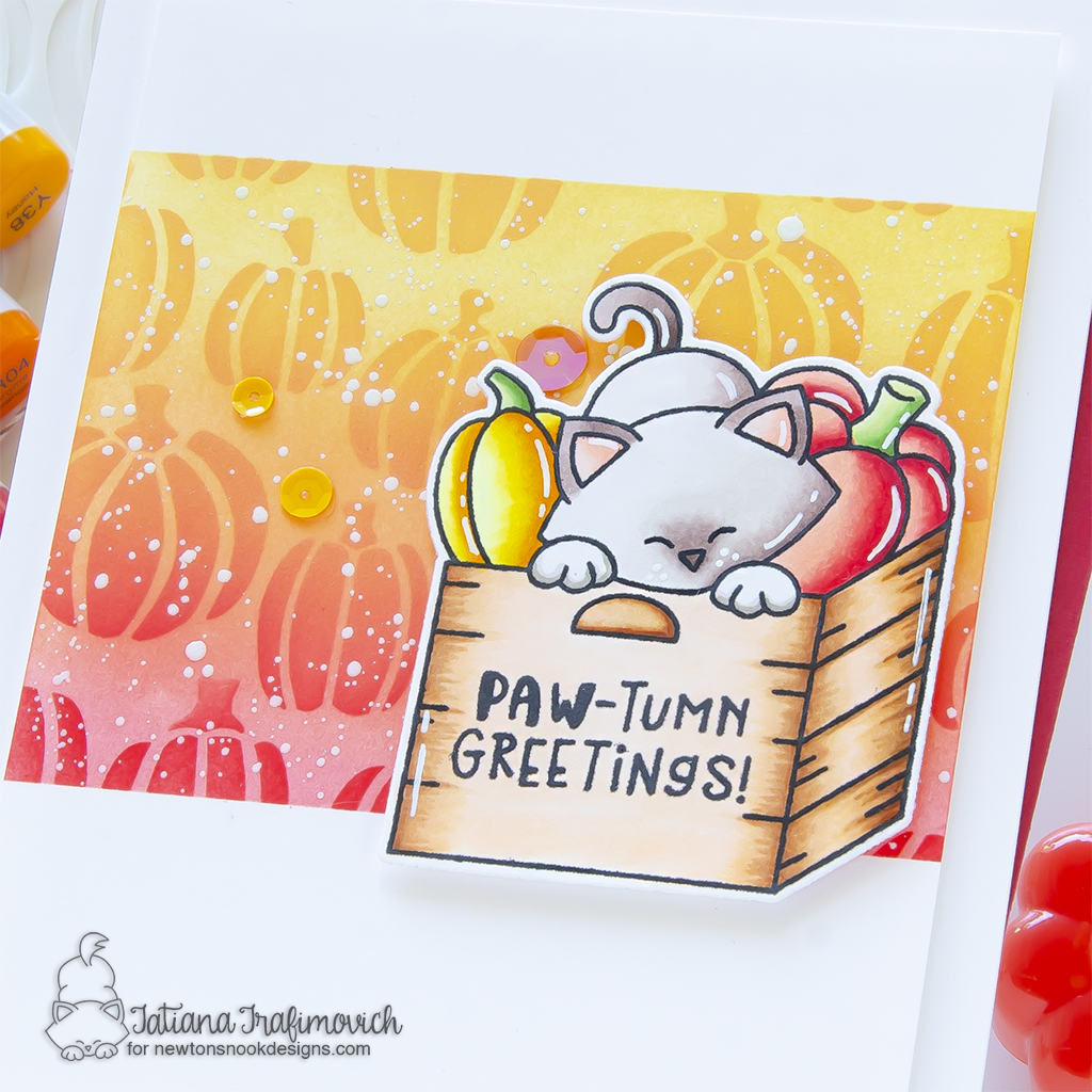 PAW-tumn Greetings #handmade card by Tatiana Trafimovich #tatianagraphicdesign #tatianacraftandart - Newton'd Crate stamp set by Newton's Nook Designs #newtonsnook