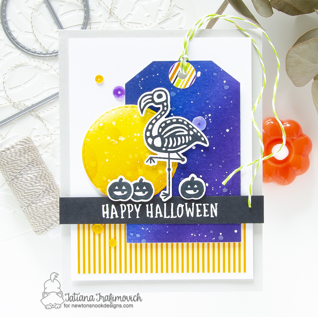 Happy Halloween #handmade card by Tatiana Trafimovich #tatianagraphicdesign #tatianacraftandart - Spooky Skeletons stamp set by Newton's Nook Designs #newtonsnook