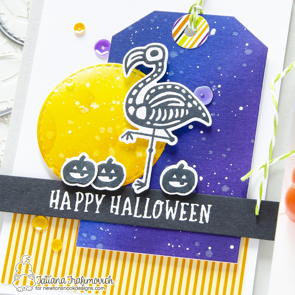 Happy Halloween #handmade card by Tatiana Trafimovich #tatianagraphicdesign #tatianacraftandart - Spooky Skeletons stamp set by Newton's Nook Designs #newtonsnook