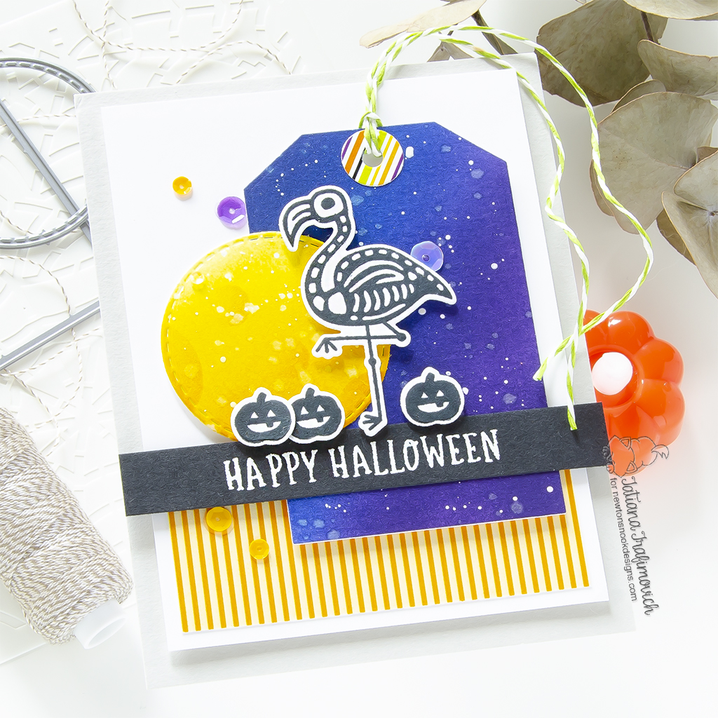 Happy Halloween #handmade card by Tatiana Trafimovich #tatianagraphicdesign #tatianacraftandart - Spooky Skeletons stamp set by Newton's Nook Designs #newtonsnook