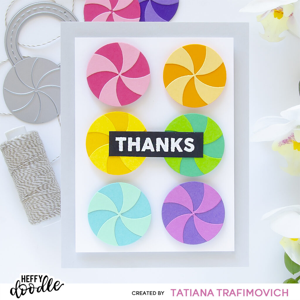 Thanks #handmade card by Tatiana Trafimovich #tatianacraftandart #tatianagraphicdesign - stamps and dies by Heffy Doodle #heffydoodle
