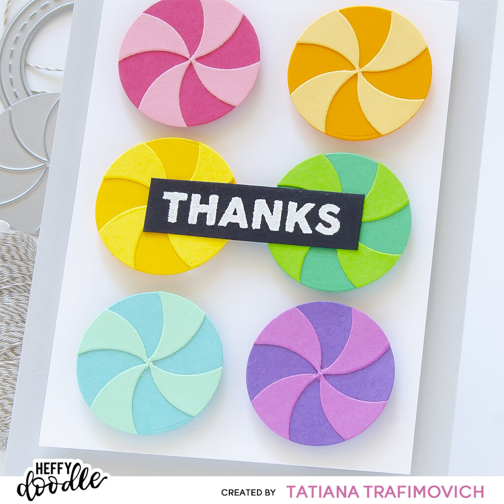 Thanks #handmade card by Tatiana Trafimovich #tatianacraftandart #tatianagraphicdesign - stamps and dies by Heffy Doodle #heffydoodle