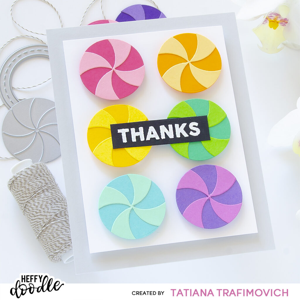 Thanks #handmade card by Tatiana Trafimovich #tatianacraftandart #tatianagraphicdesign - stamps and dies by Heffy Doodle #heffydoodle