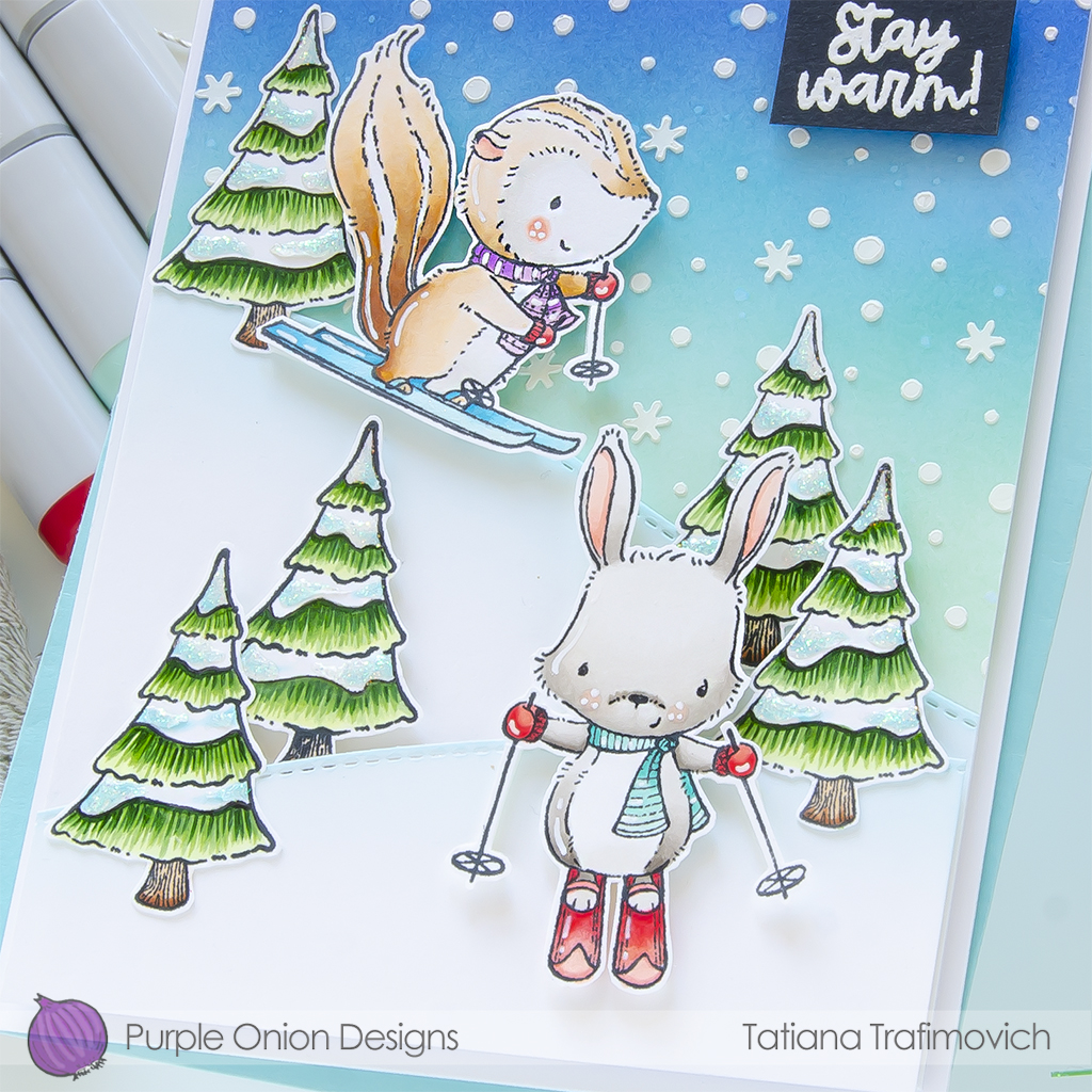 Stay Warm #handmade holiday card by Tatiana Trafimovich #tatianacraftandart #tatianagraphicdesign - stamps by Purple Onion Designs #purpleoniondesigns